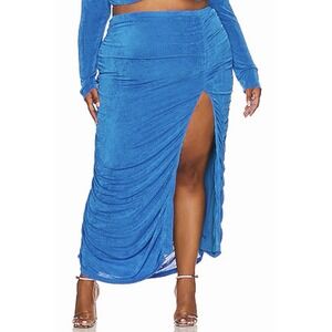 NWT REMI x REVOLVE Lee Skirt in Blue Women's 2X Plus Size Midi Skirt